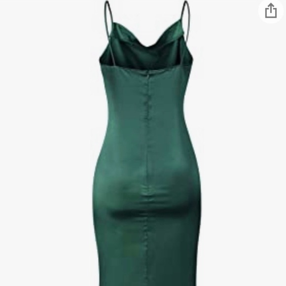 NWT Size M Green Cowl Neck Slip Dress with Adjustable Straps - Picture 2 of 6